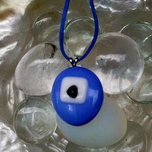 glass pendant necklace, fused art glass jewelry